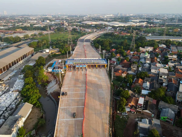 Aerial View New Road Construction Site Bekasi Indonesia May 2021 — Stock Photo, Image