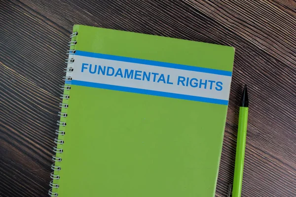 Book Fundamental Rights Isolated Wooden Table —  Fotos de Stock