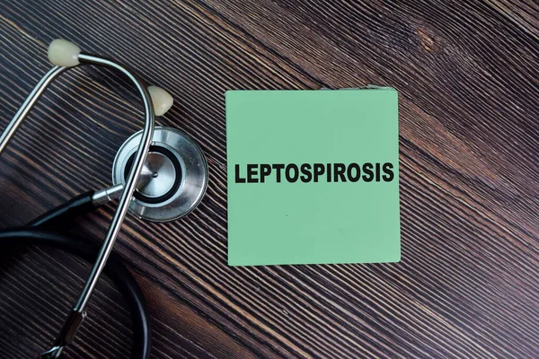 Leptospirosis Escribir Notas Adhesivas Aisladas Mesa Madera Concepto Médico — Foto de Stock