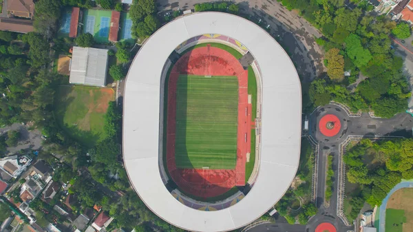 Manahan Solo Stadyumu Nun Güzel Manzarasının Yukarıdan Görünüşü Şehir Planına — Stok fotoğraf