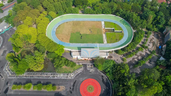 Bovenaanzicht Vanuit Lucht Het Prachtige Landschap Van Het Manahan Solo — Stockfoto