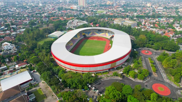Manahan Solo Stadyumu Nun Güzel Manzarasının Yukarıdan Görünüşü Şehir Planına — Stok fotoğraf