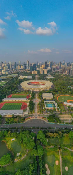 Pandangan Udara Atas Bawah Dari Pemandangan Indah Stadion Senayan Dengan — Stok Foto