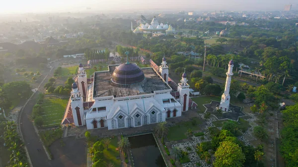 Aerial View Tin Grand Mosque Mosque Largest Mosque Indonesia Which — Stock Photo, Image