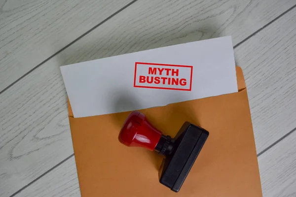 Myth Busting Text Document Brown Envelope — Stock Photo, Image