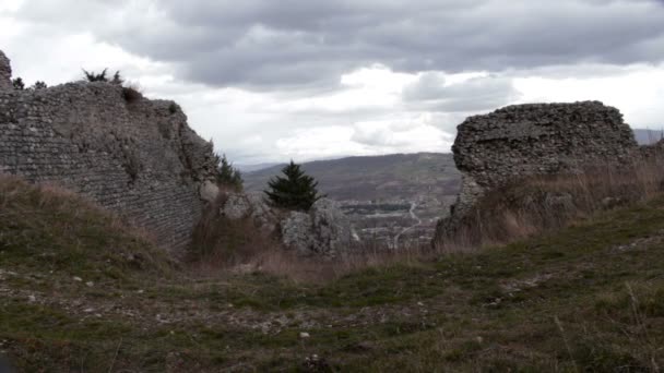 Restos Castelo Normando Aldeia Civita Superiore Bojano Construído Século Pelos — Vídeo de Stock