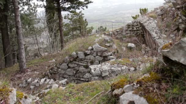 Restos Castelo Normando Aldeia Civita Superiore Bojano Construído Século Pelos — Vídeo de Stock