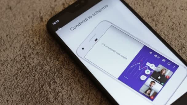Benevento Itália Janeiro 2021 Novo Aplicativo Google Meets Renomeado Tela — Vídeo de Stock