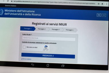 Miur 'un internet sitesine kaydolma ve hesabın Mid üzerinden oluşturulması.