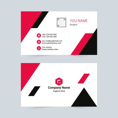 Siyah ve kırmızı atmosfer şirketi kartviziti