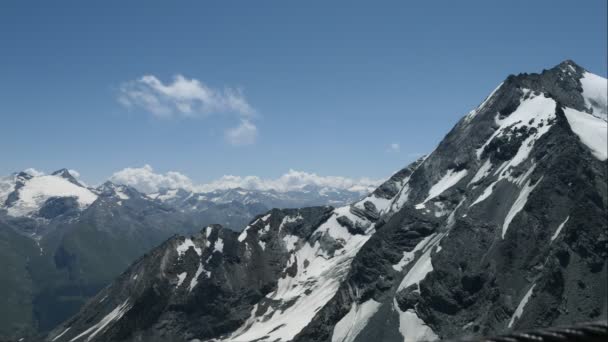 Waktu Berlalu Mont Pourri Pegunungan Alpen Pembentukan Awan Puncak Salju — Stok Video