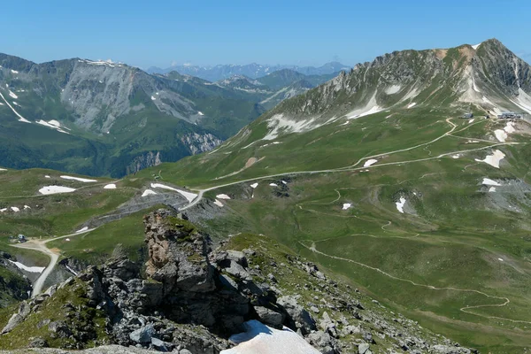 Yazın Dağ Manzarası Savoie Deki Alpler Vadisinde Alp Otlakları — Stok fotoğraf