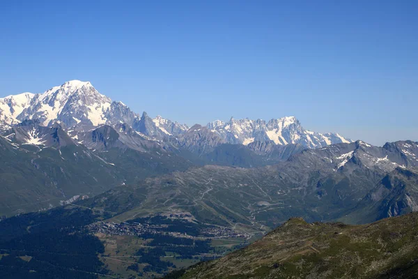 Vederea Masivului Mont Blanc Munții Peisaj Vară — Fotografie, imagine de stoc