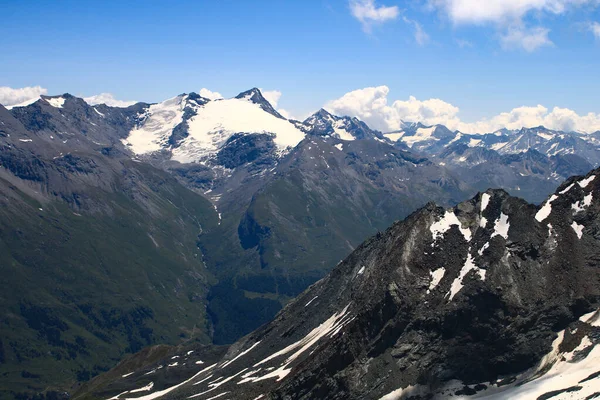 Snowcapped Vârf Stâncos Altitudine Savoy Peisaj Montan Alpi Ghețari — Fotografie, imagine de stoc