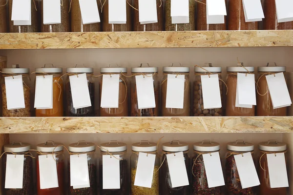 Spices on the shelf.