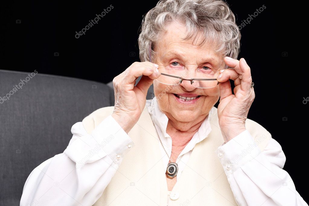 Smiling older woman.