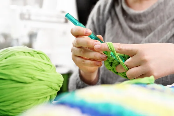 Handicraft. Knitting crochet. — Stock Photo, Image