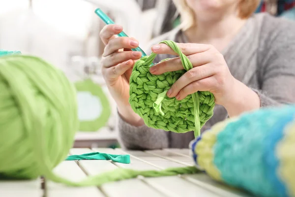 Handicraft. Knitting crochet. — Stock Photo, Image