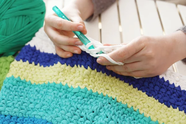 Hand needlework.Knitting crochet. — Stock Photo, Image