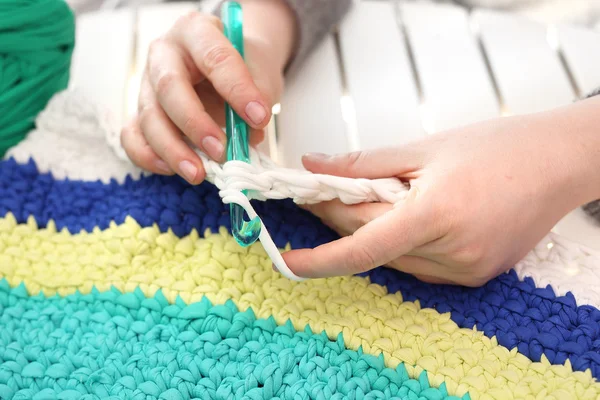 Knitting crochet.Hand needlework. — Stock Photo, Image