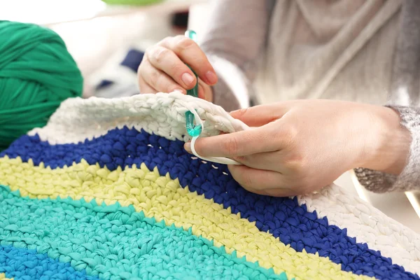 Crocheting. Hand needlework. — Stock Photo, Image