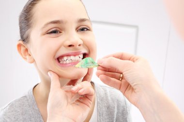 Healthy, beautiful smile, the child to the dentist clipart