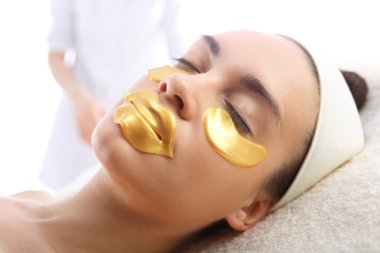Gold mask collagen hydrogel, cosmetic surgery clipart