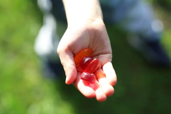 豆をゼリーのお菓子. — ストック写真