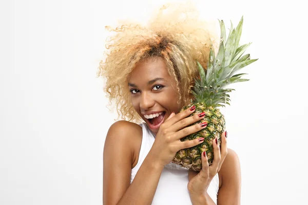 Pineapple exotic midfielder in a diet. — Stock Photo, Image