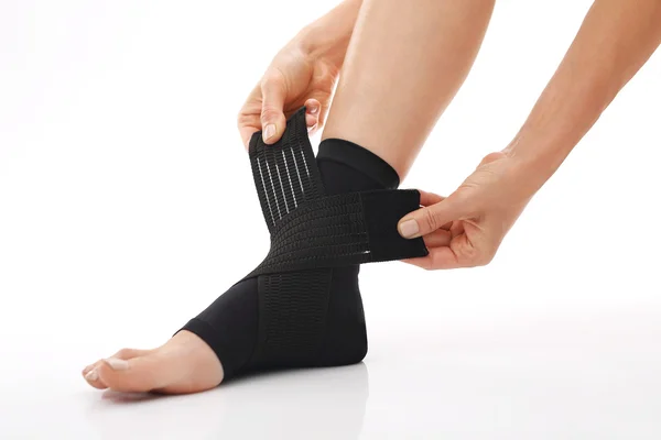 Foot injury, compression bandage — Zdjęcie stockowe