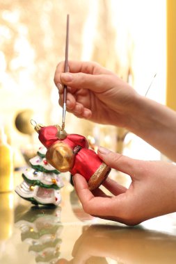 Noel süs Noel ağacı Noel Baba el boyalı.