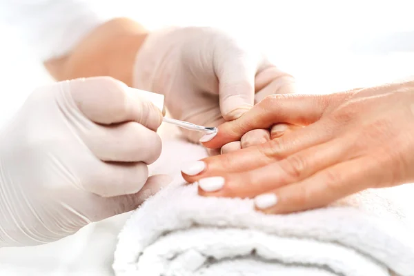 Delicate manicure, manicure hybrid — Stock Photo, Image