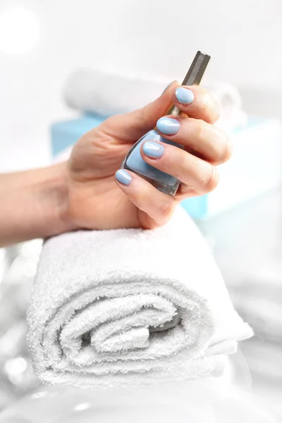 Pastel nagels, Styling nagel kleur nagellak — Stockfoto