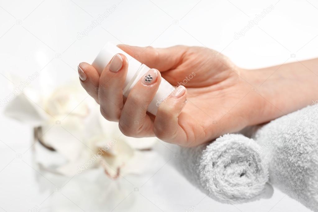 Nail decorating french manicure