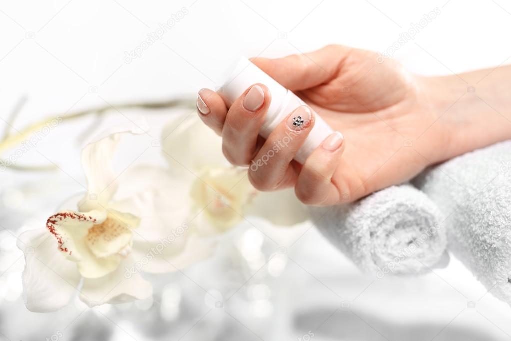 Natural french, delicate feminine hands
