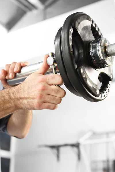 Barbell, el entrenador carga —  Fotos de Stock