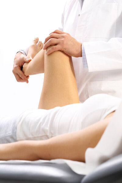 Rehabilitation clinic. Massage calf