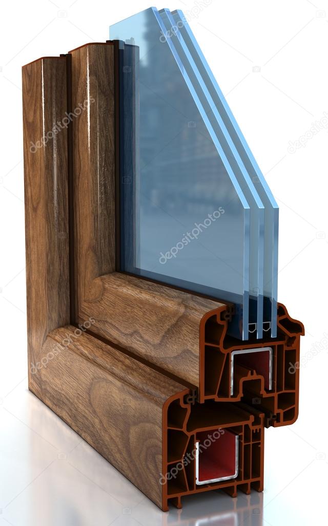 Section of the sample PVC windows isolated on white — Stock Photo ...