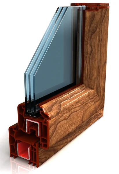 Örnek bölüm üzerinde beyaz izole Pvc windows renkli