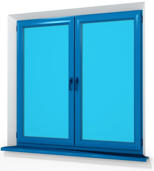 Ventana de doble puerta de plástico laminado de PVC de color aislado en blanco — Foto de Stock