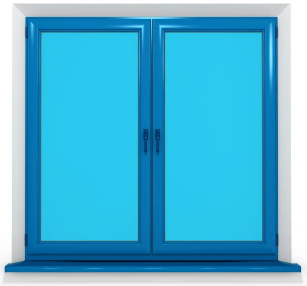 Ventana de doble puerta de plástico laminado de PVC de color aislado en blanco — Foto de Stock