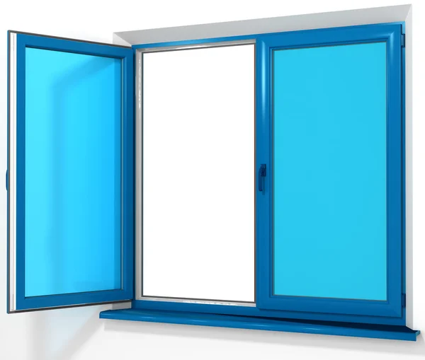 Ventana de doble puerta de plástico laminado de PVC de color aislado en blanco — Foto de Stock