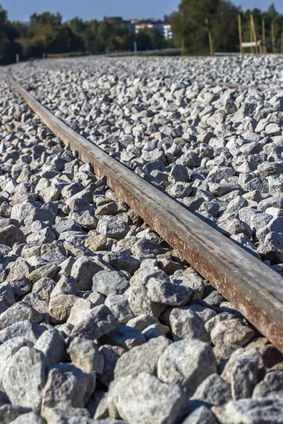 Dormentes ferroviários de concreto — Fotografia de Stock