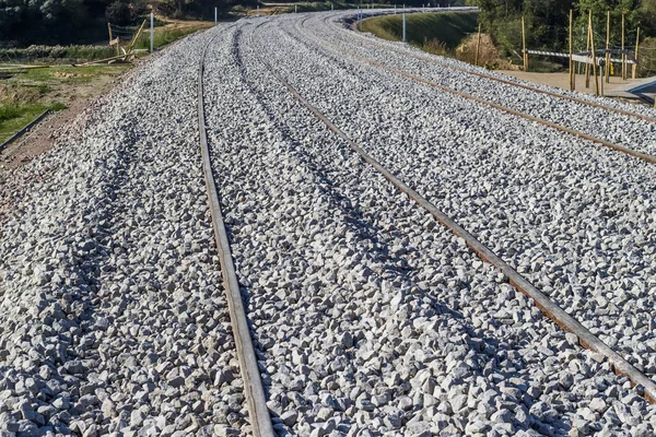 Traversine ferroviarie in cemento — Foto Stock