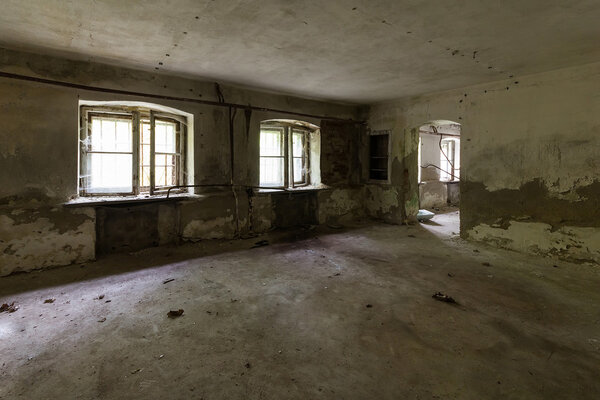Abandoned room in the destroyed building