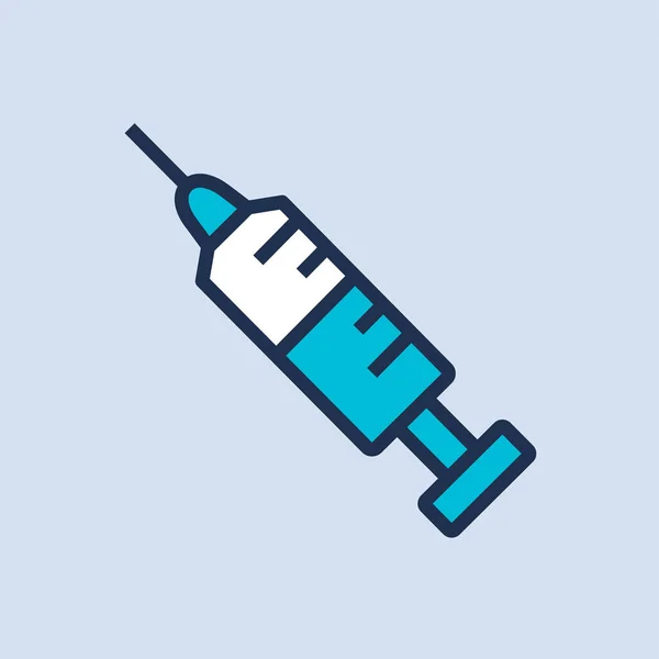 Σύριγγα Εμβόλιο Για Τον Κορωναϊό Εμβολιασμός Covid Στυλιζαρισμένο Εικονίδιο Φορέα — Διανυσματικό Αρχείο