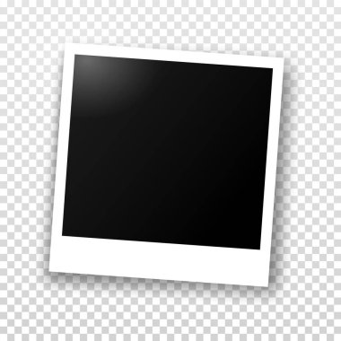 Gölgeli Polaroid fotoğraf çerçevesi. Vektör illüstrasyonu