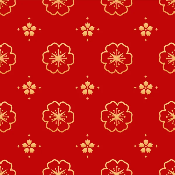 Sakura Motif Vectoriel Sans Couture Motif Floral Chinois Sans Couture — Image vectorielle