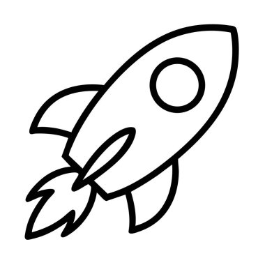 Roket çizgisi simgesi basit bir illüstrasyon. Roket işareti