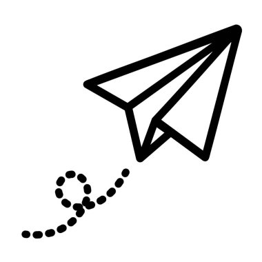 Roket çizgisi simgesi basit bir illüstrasyon. Roket düz siyah işareti